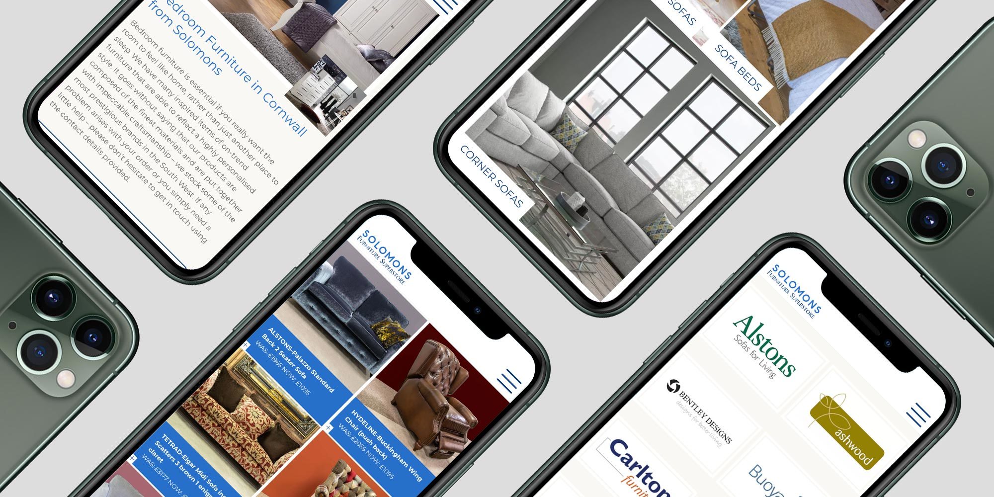 Solomons Furniture Website Design Cornwall on Mobiles