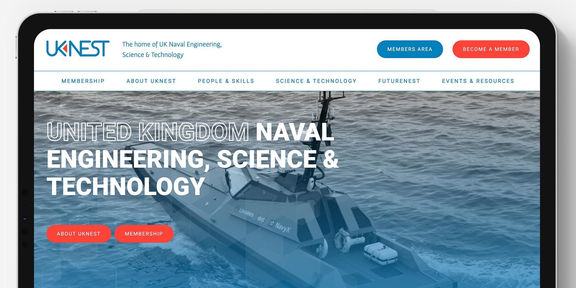 UK Nest Wordpress Website Design on a tablet