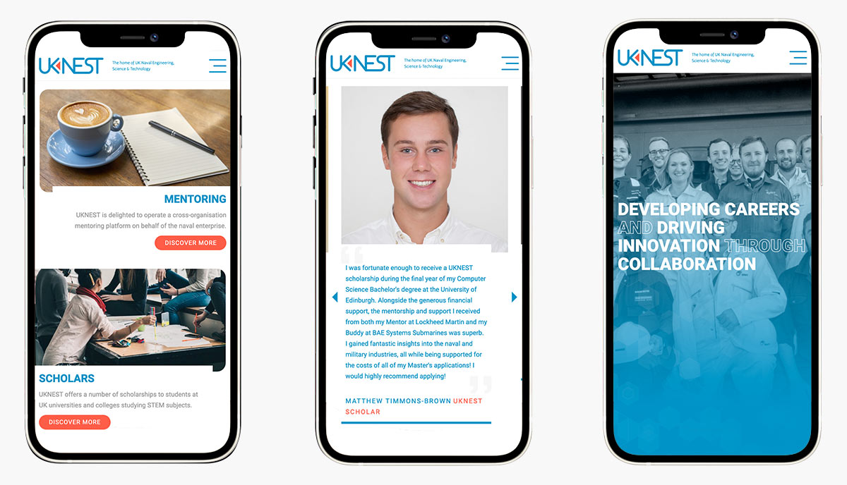 UK Nest Website Design on mobile devices