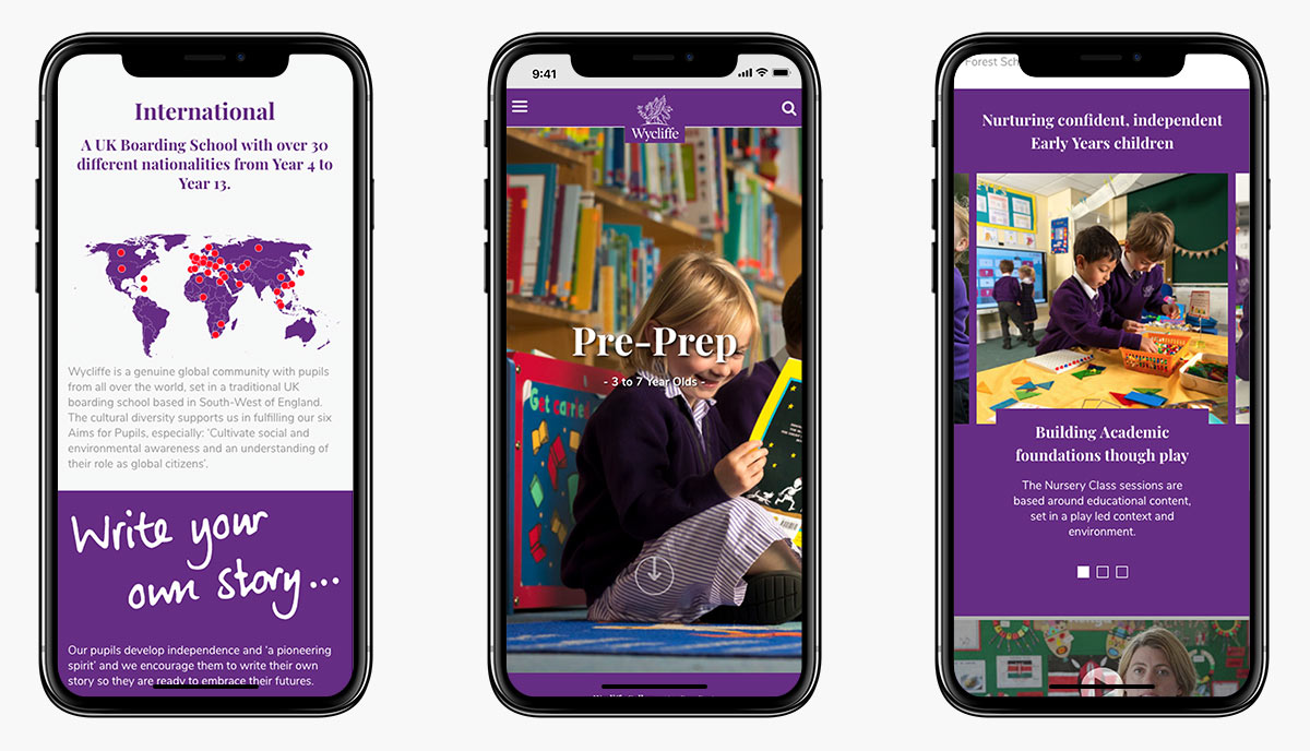 Wycliffe College Wordpress Website Design on Mobile Devices