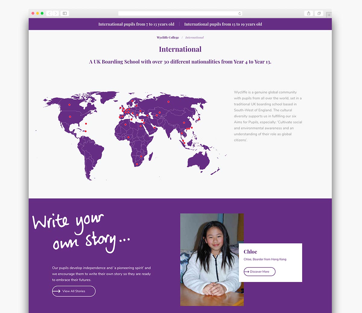 Wycliffe College Wordpress Website Page Design