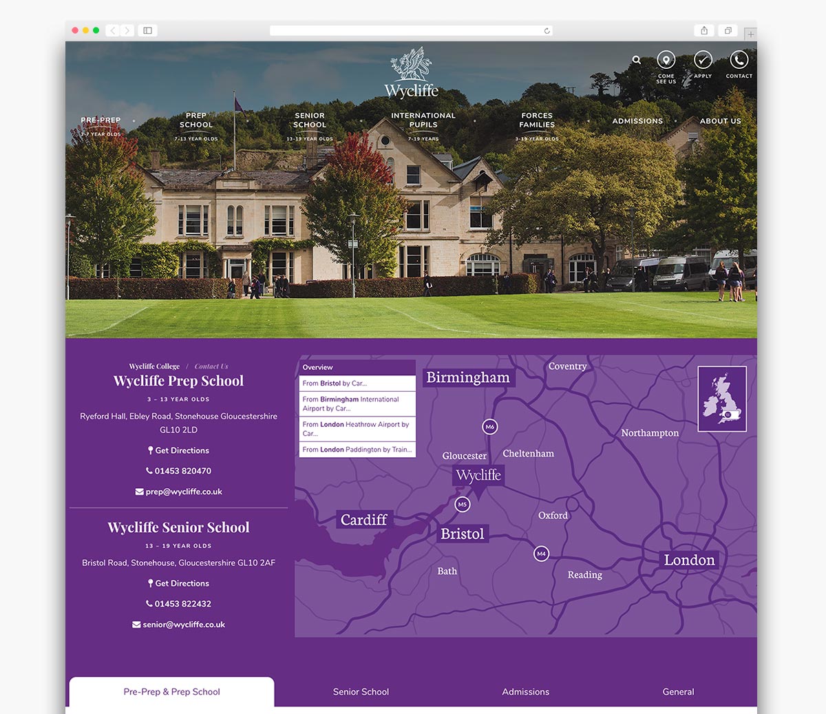 Wycliffe College Wordpress Page Design