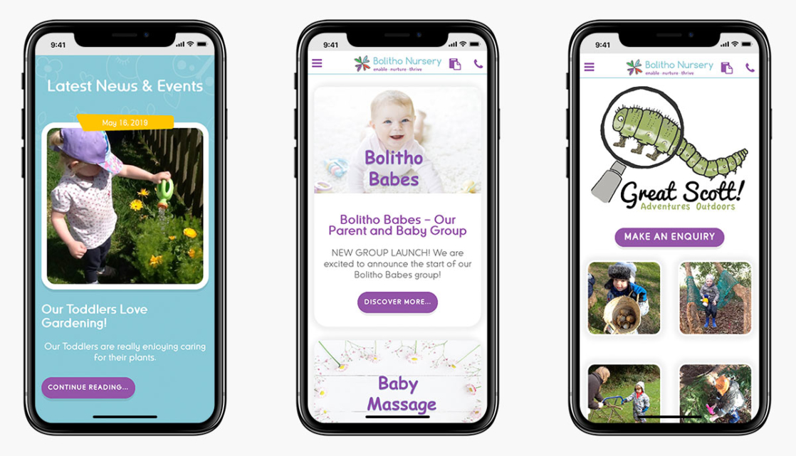 Bolitho Nursery Wordpress Website Design on 3 Devices