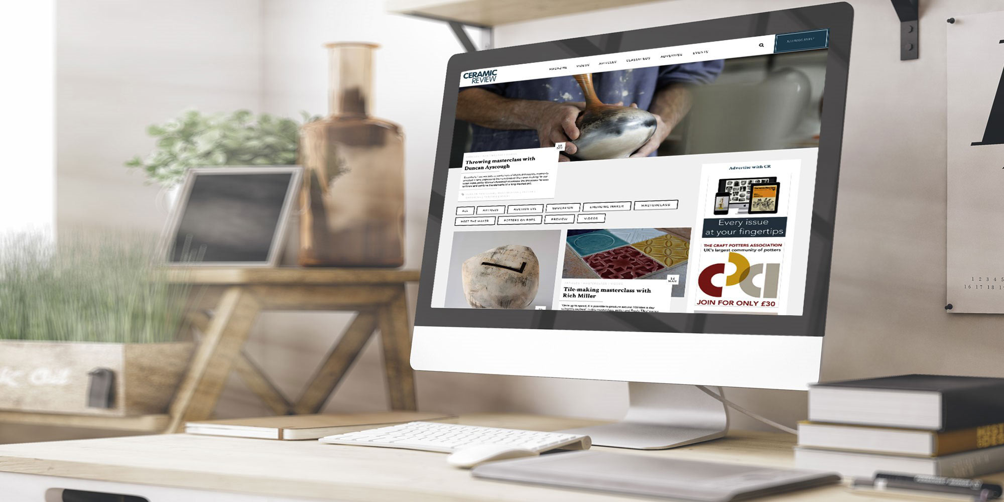 Ceramic Review Wordpress Website Design on Desktop