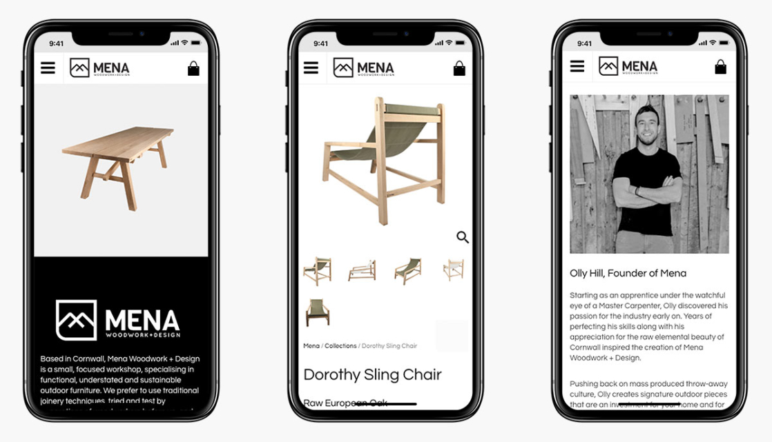 Mena Woodwork Wordpress Website Design on Mobile Devices