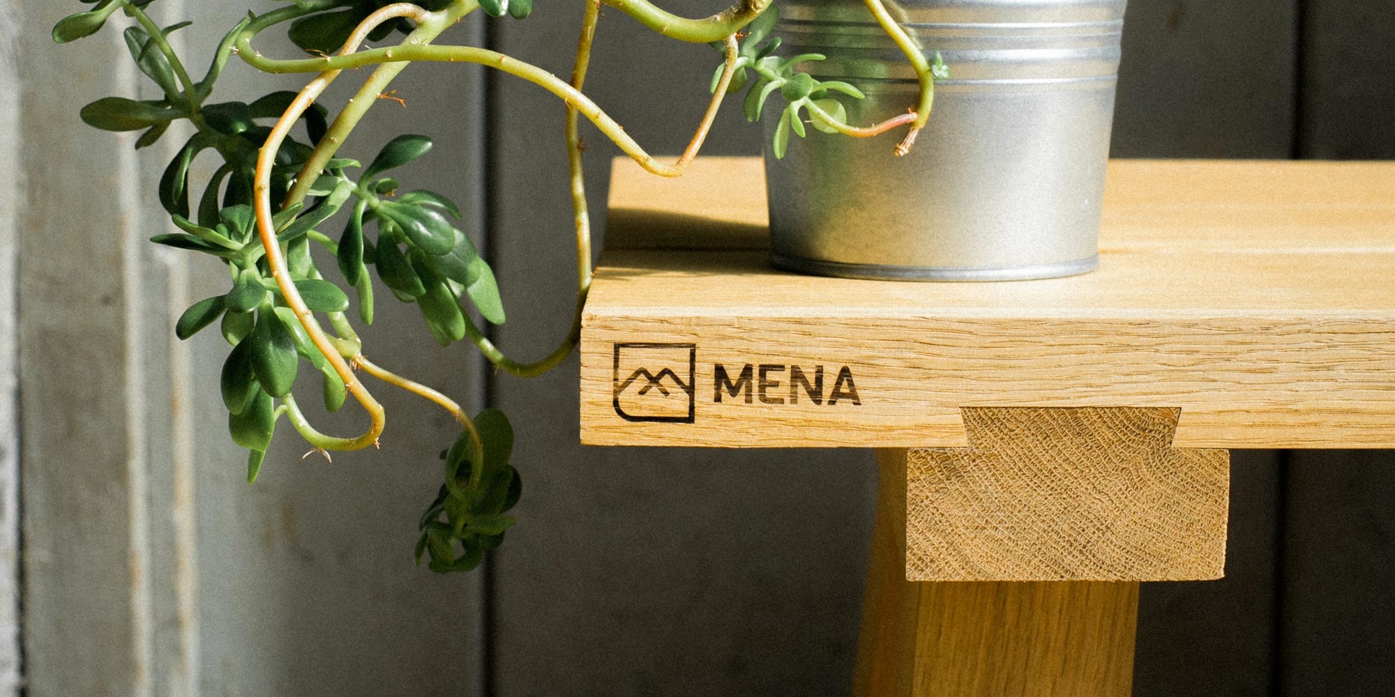 Mena Woodwork Logo Design on Furniture