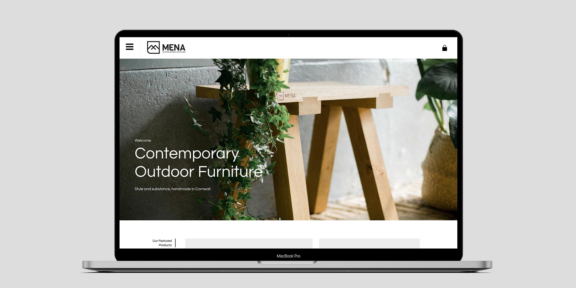 Mena Woodwork Wordpress Website Design on Laptop