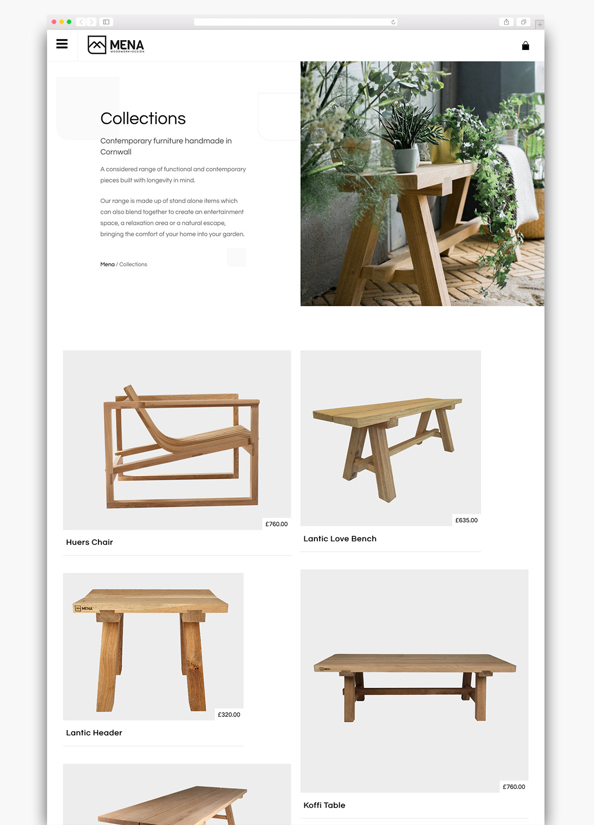Mena Woodwork Wordpress Website Page Design