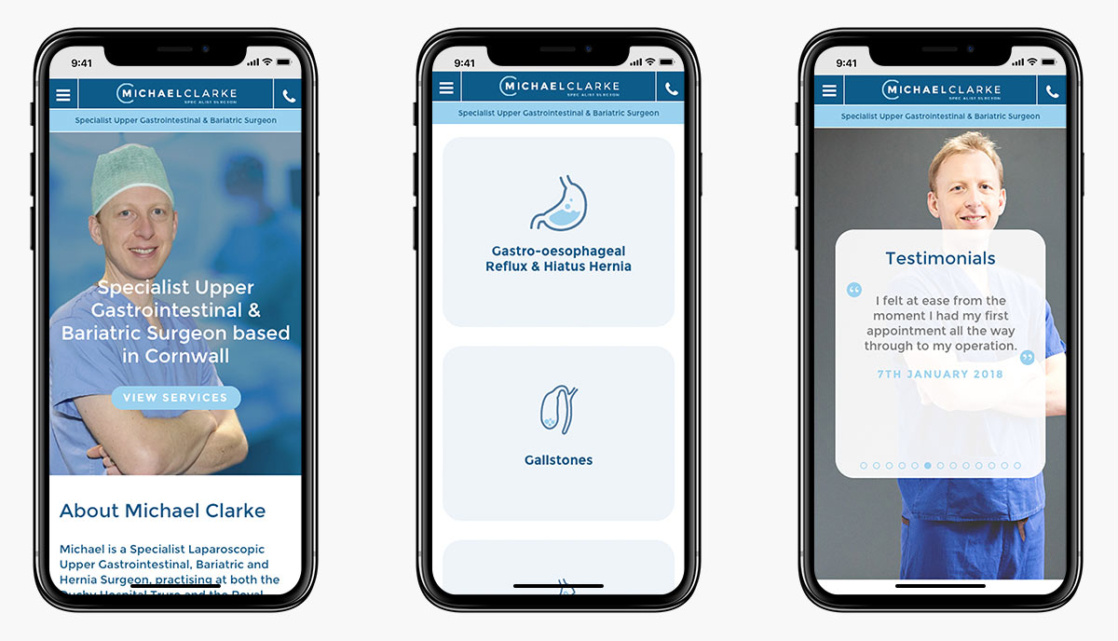 Michael Clarke Wordpress Website Design on Mobile Devices