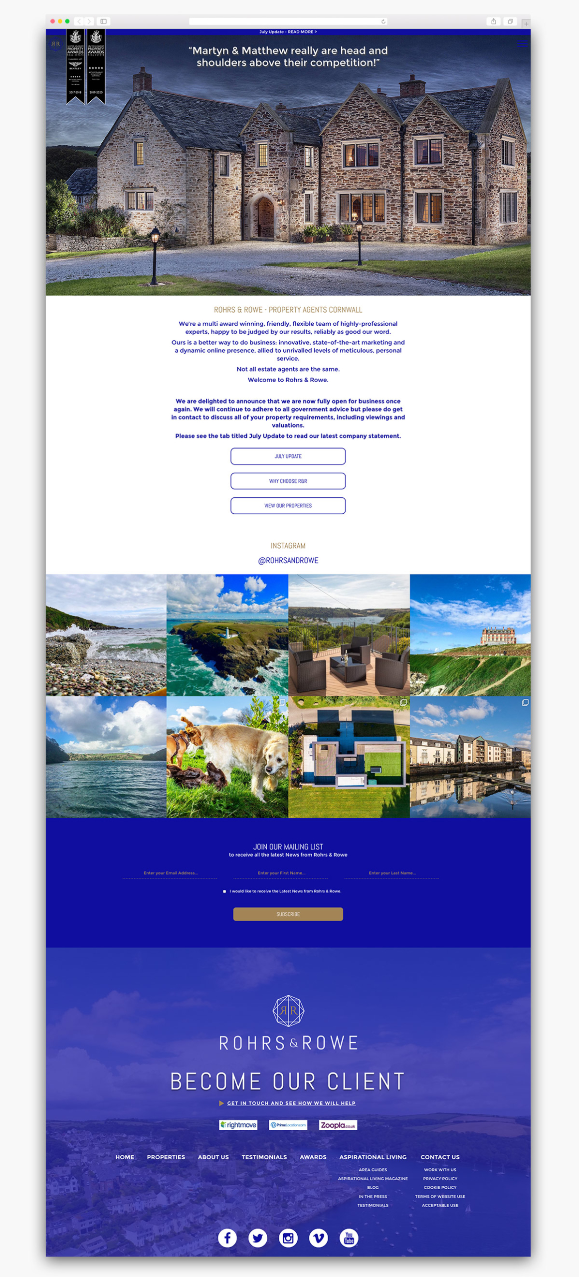 Rohrs & Rowe Wordpress Website Homepage Design