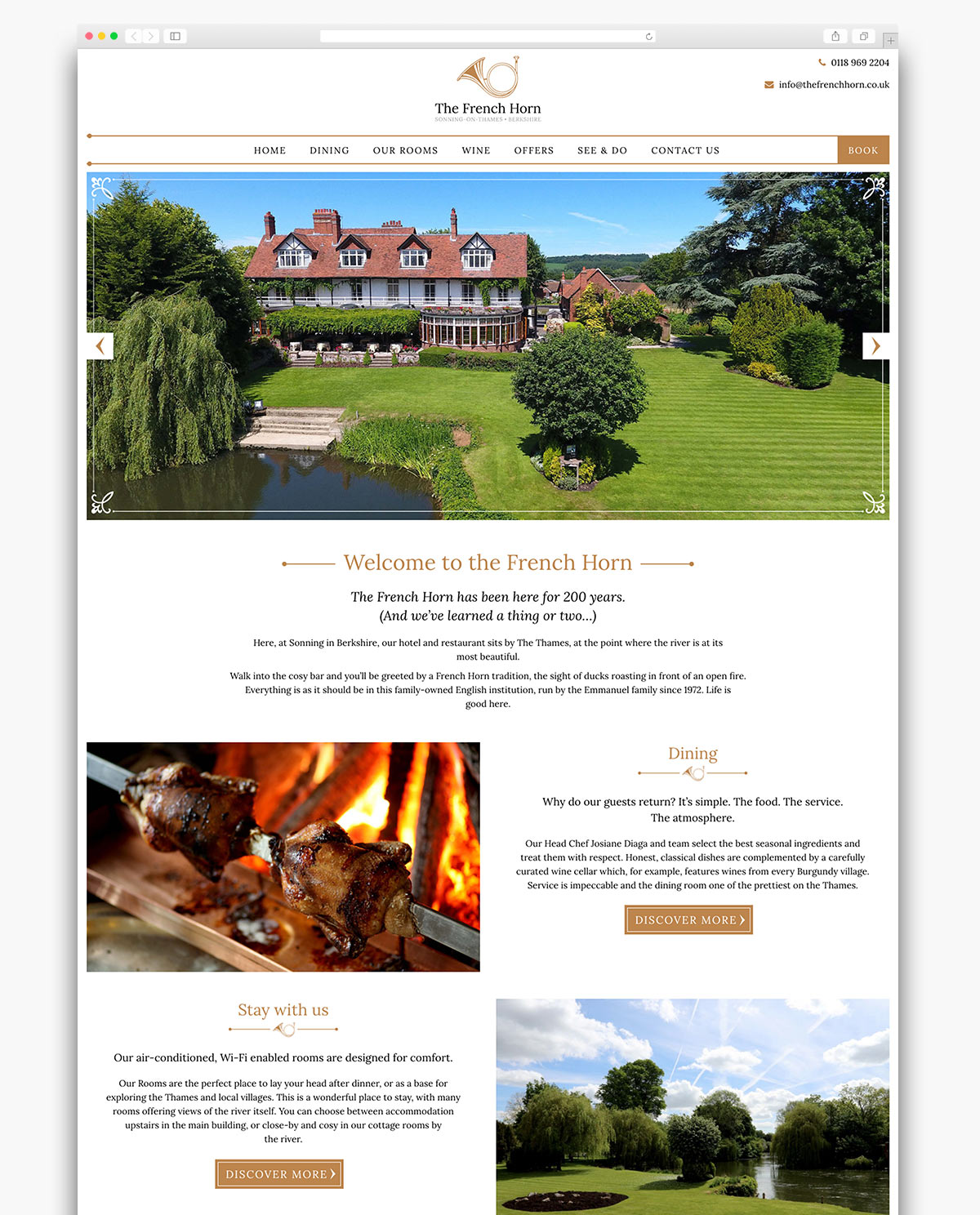 The French Horn Wordpress Website Homepage Design