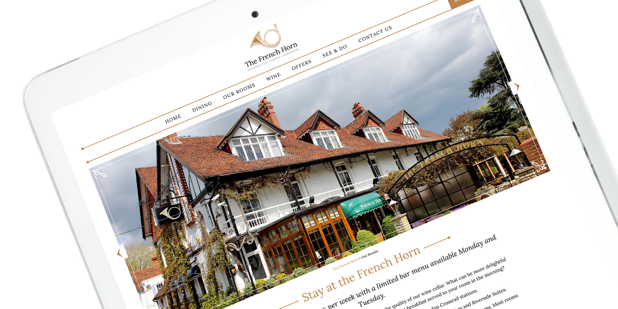 The French Horn Wordpress Website Design on Tablet