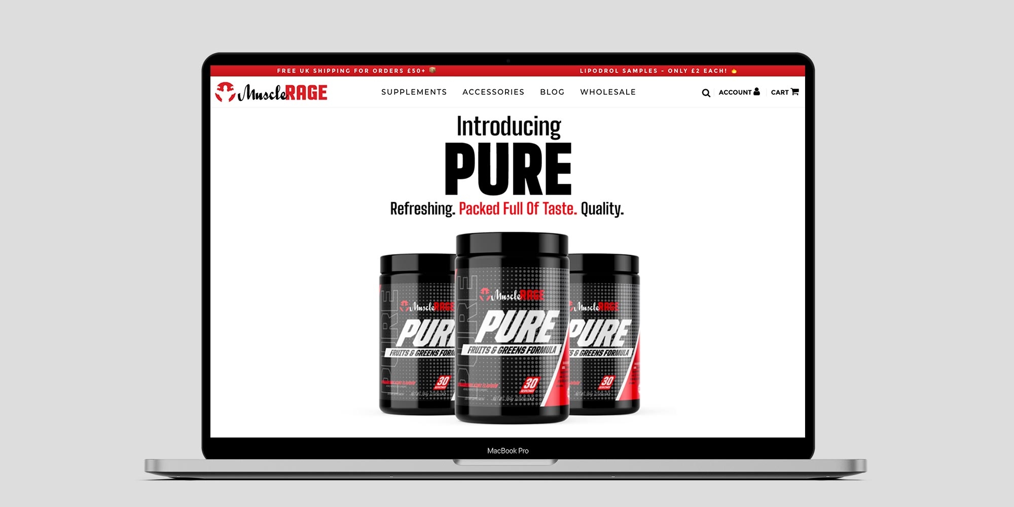 Muscle Rage Website Design Homepage Banner Image