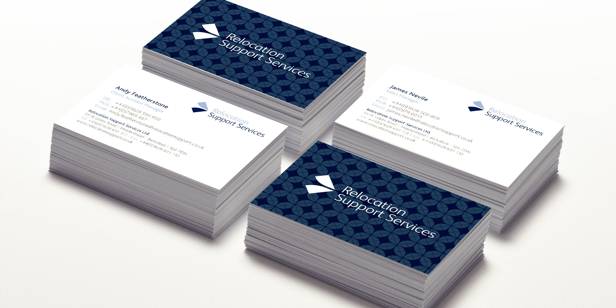 Relocation Support Services Logo Design on Business Cards