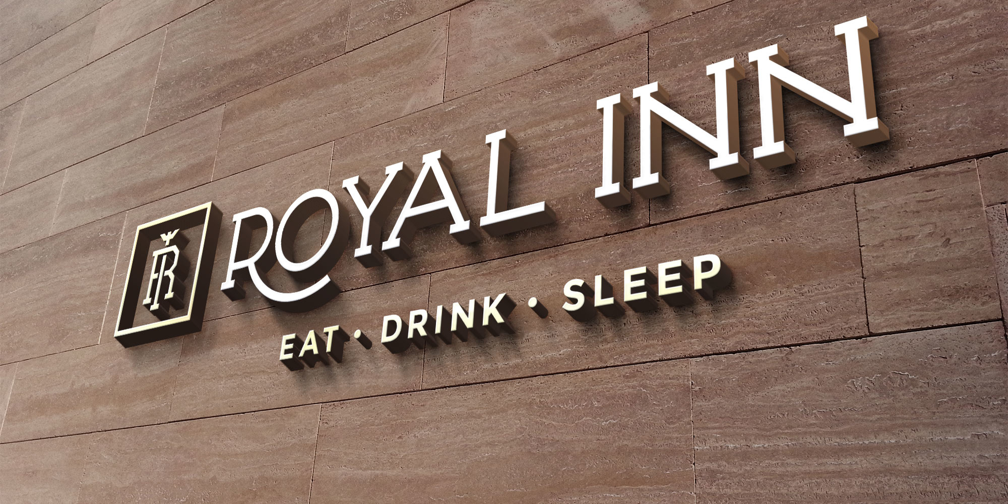 Royal Inn Logo Design on Wall