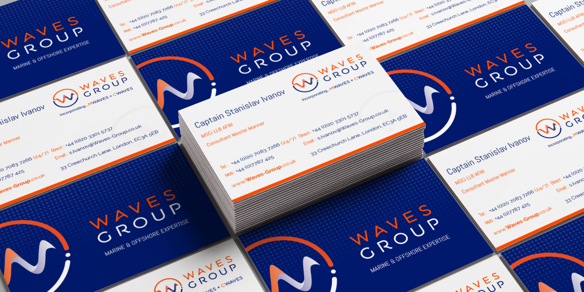 Waves Group Business Card Design