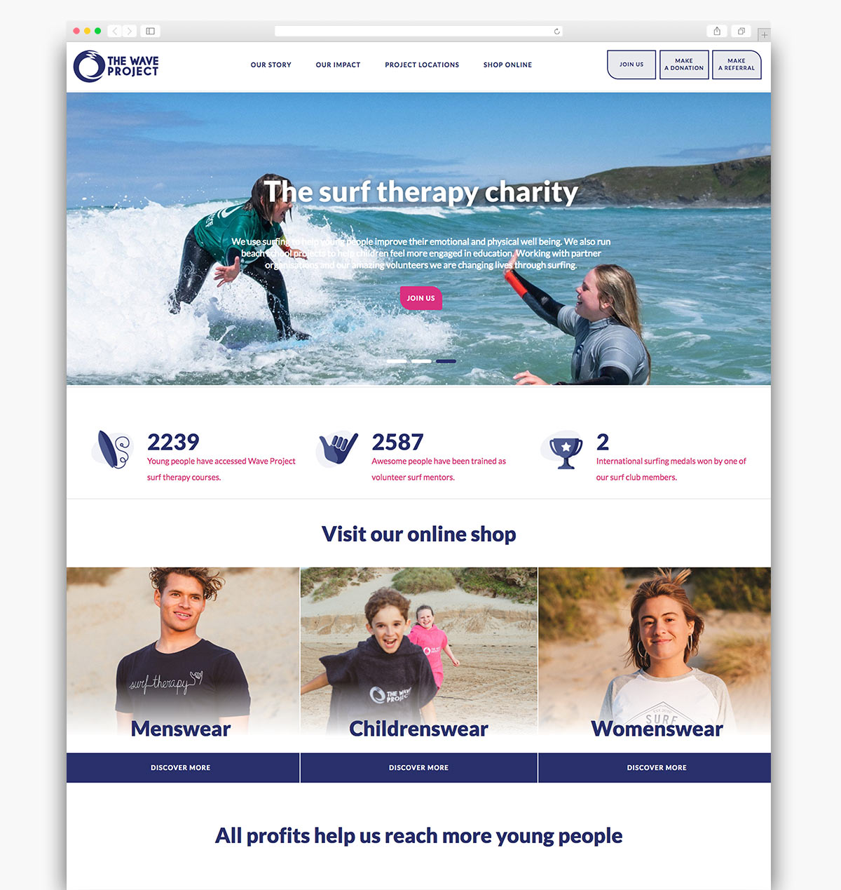 Waves Project Website Homepage Design