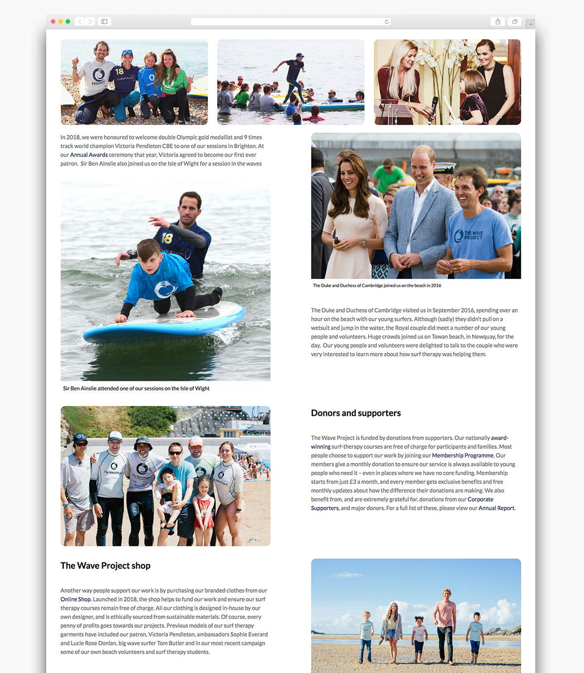 Waves Project Website Page Design