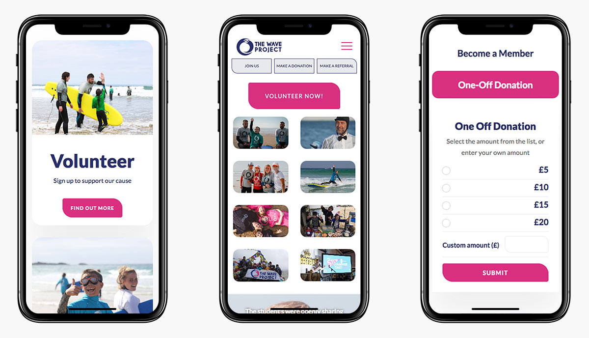 Waves Project Website Design on Mobile Devices