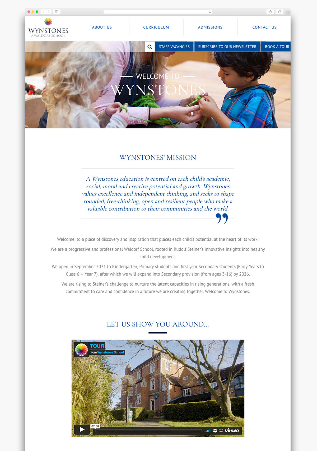 Wynstones Homepage Website Design Cornwall