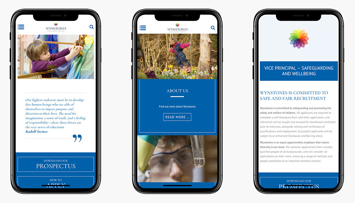 Wynstones Wordpress Website Design Cornwall on Mobiles