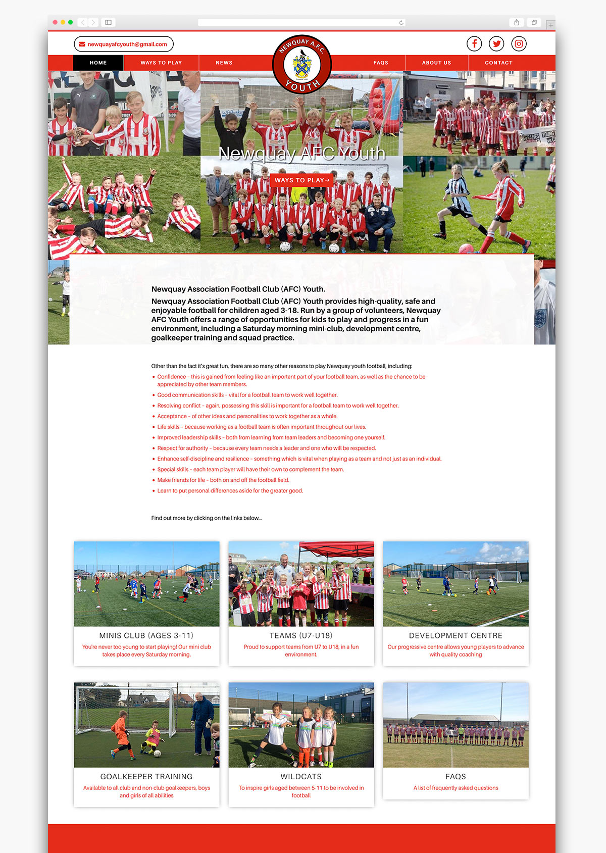 Newquay AFC Youth Design Cornwall