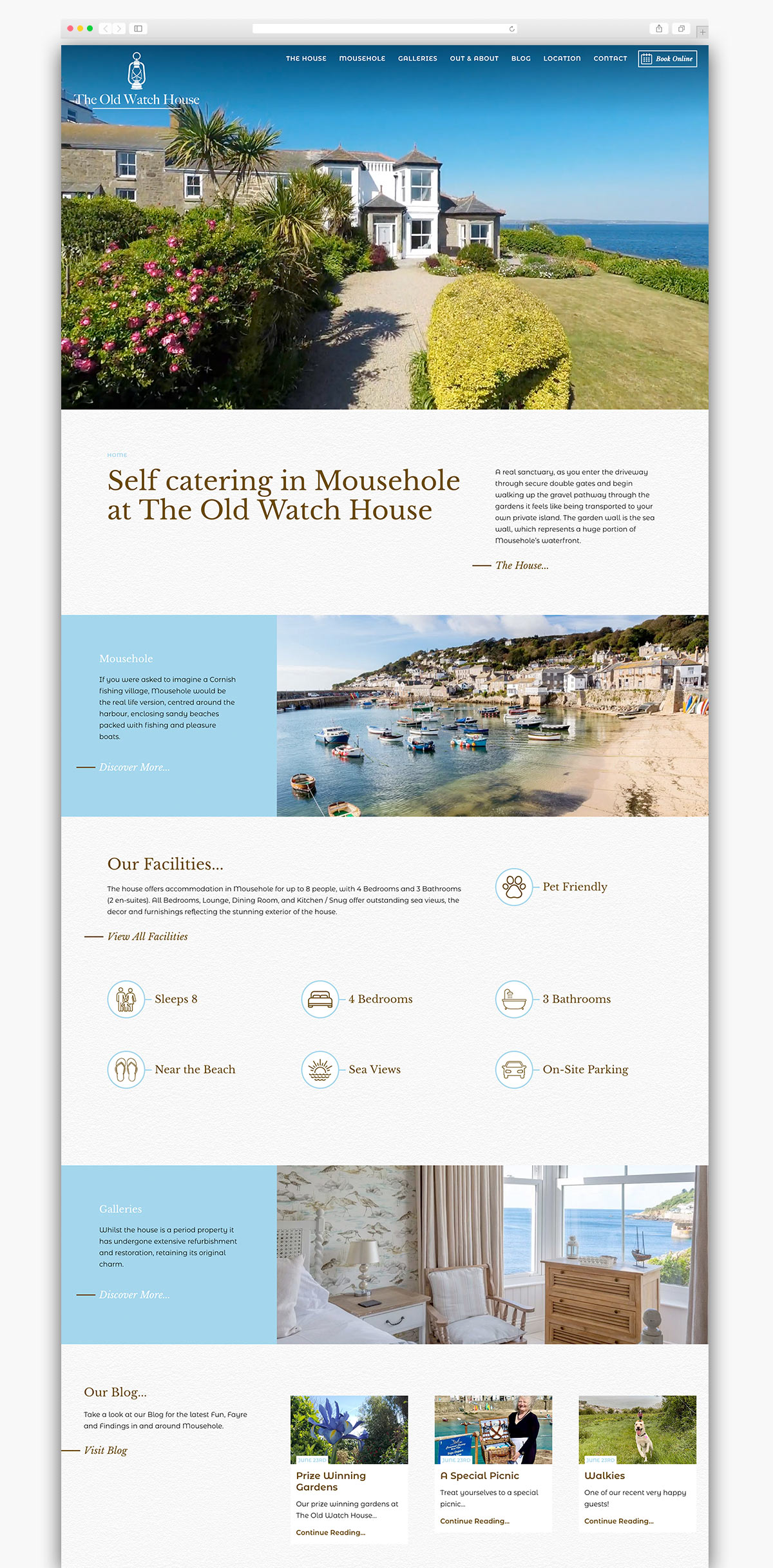 Old Watch House Website Homepage Design Cornwall