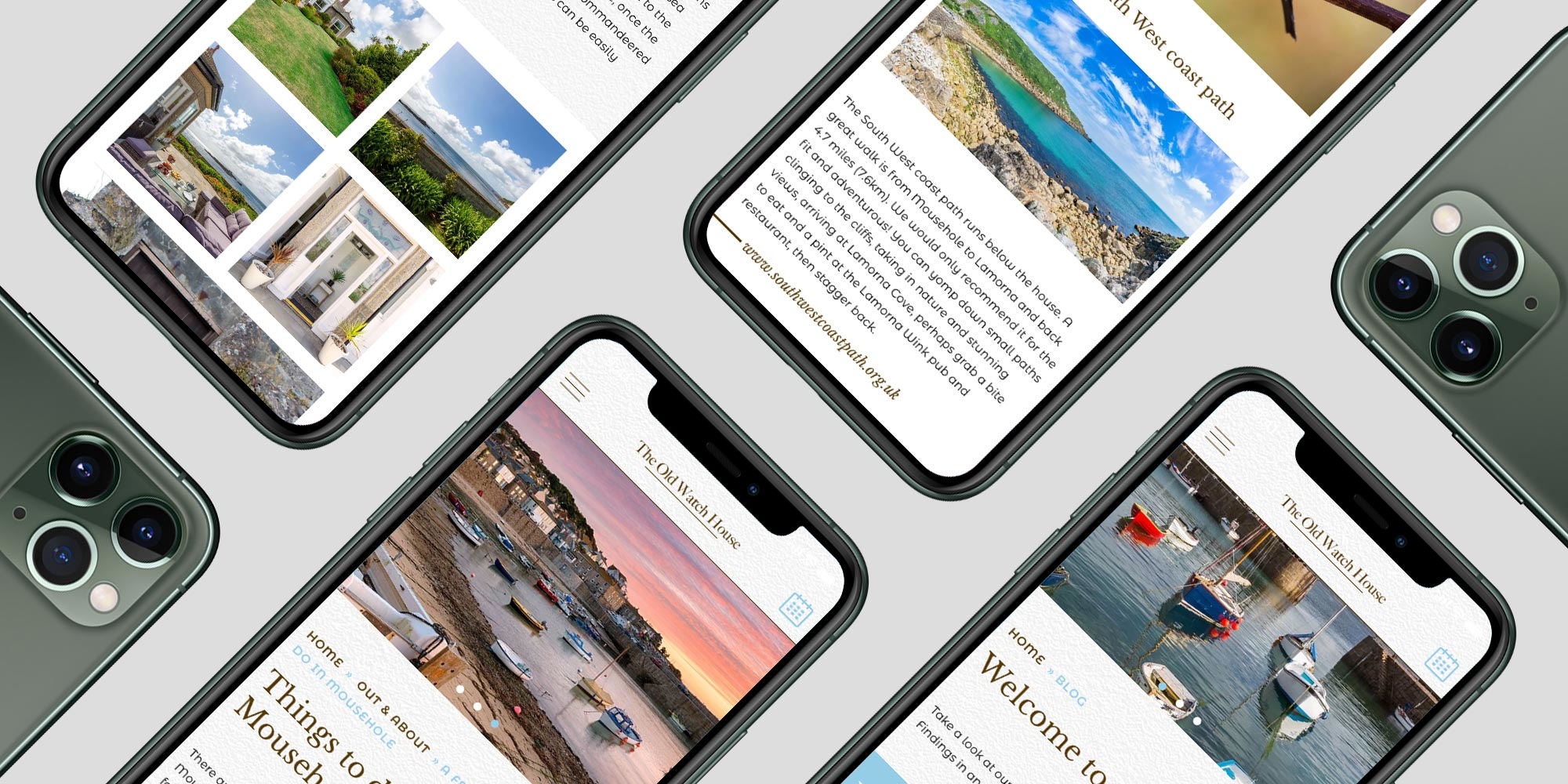 Old Watch House Website Design in Cornwall on a mobile