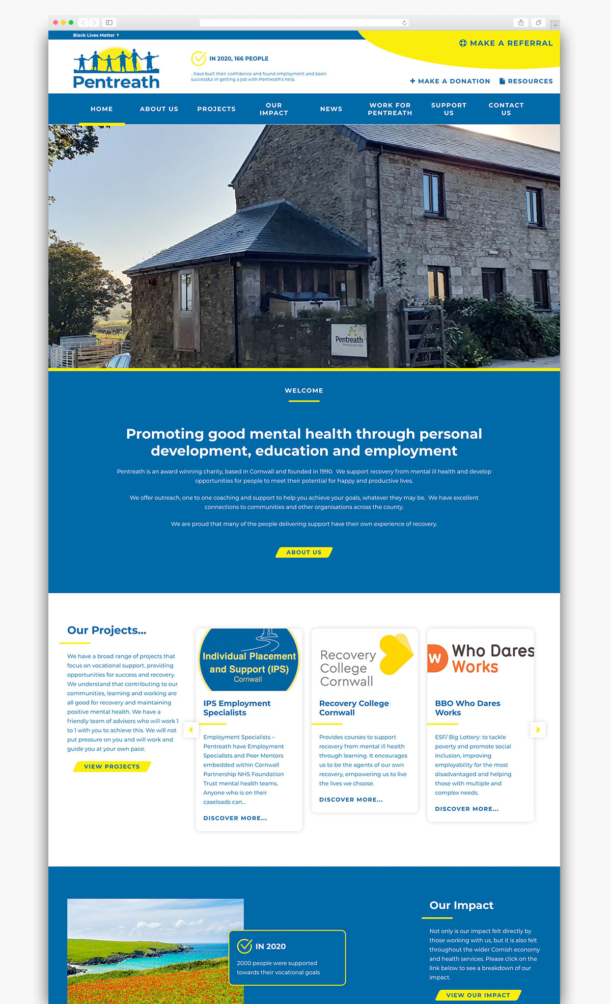 Pentreath Wordpress Homepage Design Cornwall