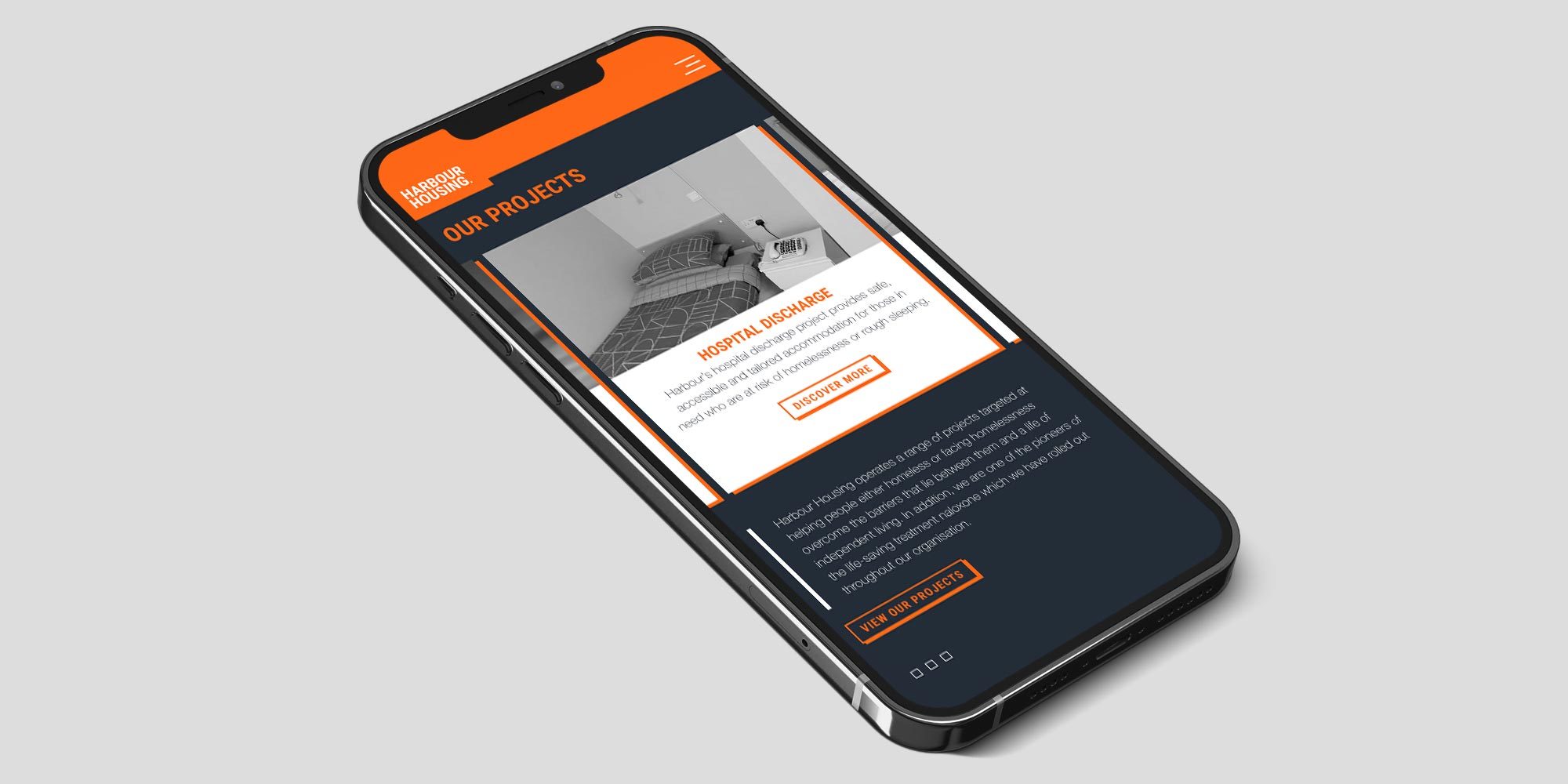 Harbour Housing Website Design on Mobile