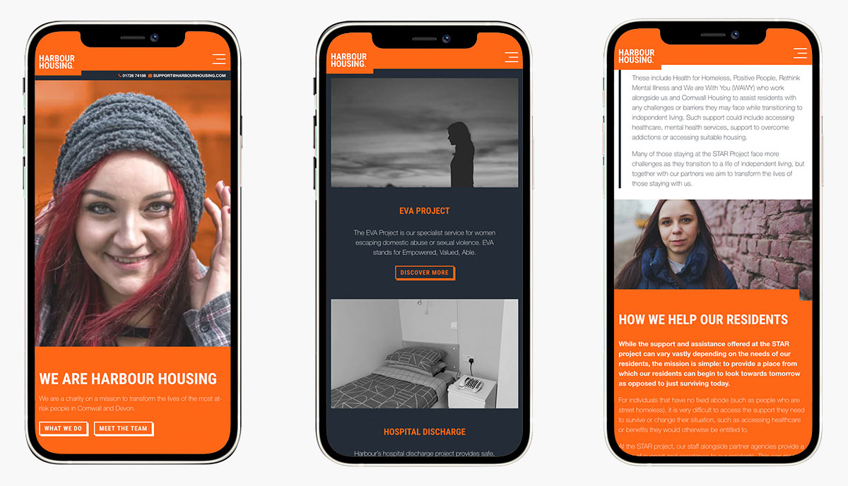 Harbour Housing Wordpress Website Design on Mobile Devices