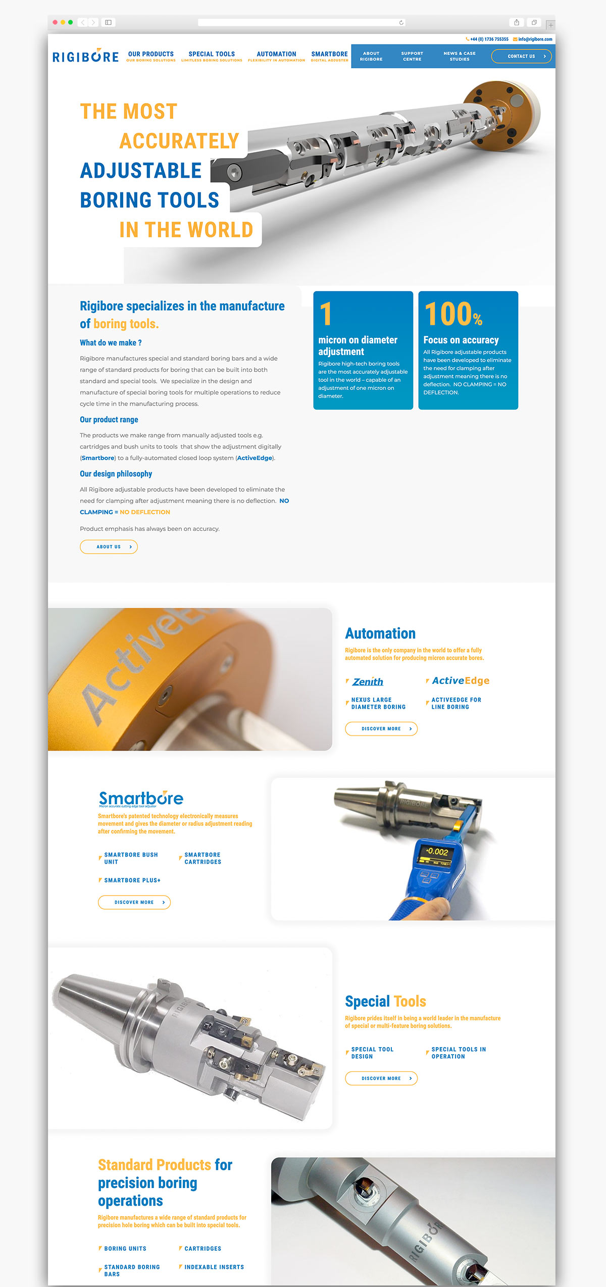 Rigibore Homepage Website Design Cornwall