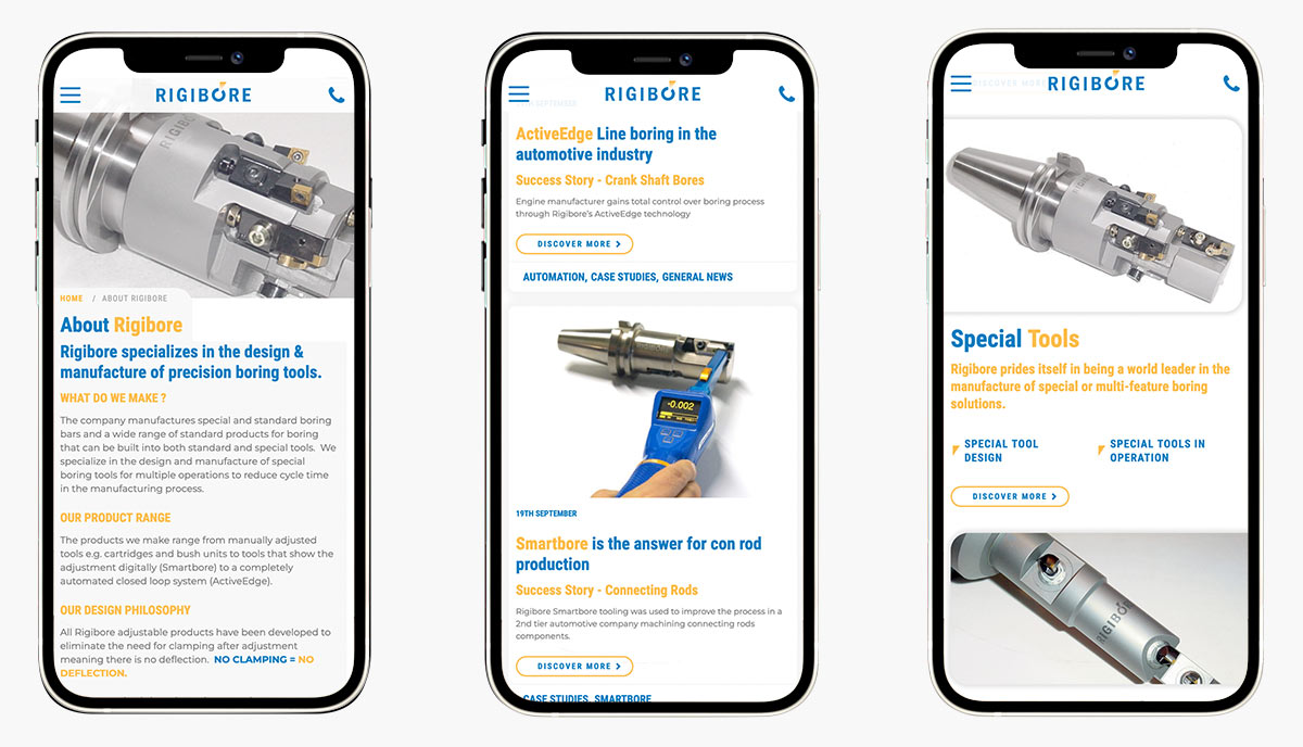 Rigibore Mobile Website Design Cornwall