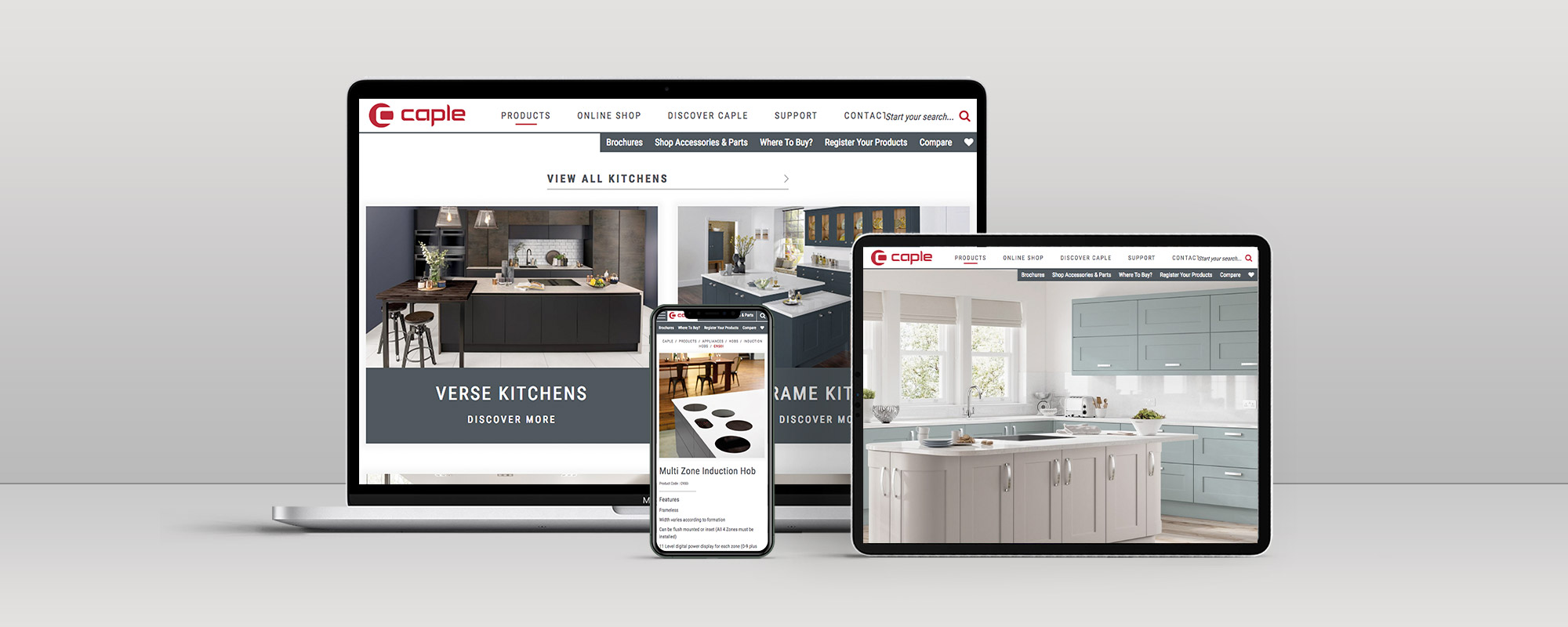Caple Ecommerce Web Design on 3 devices